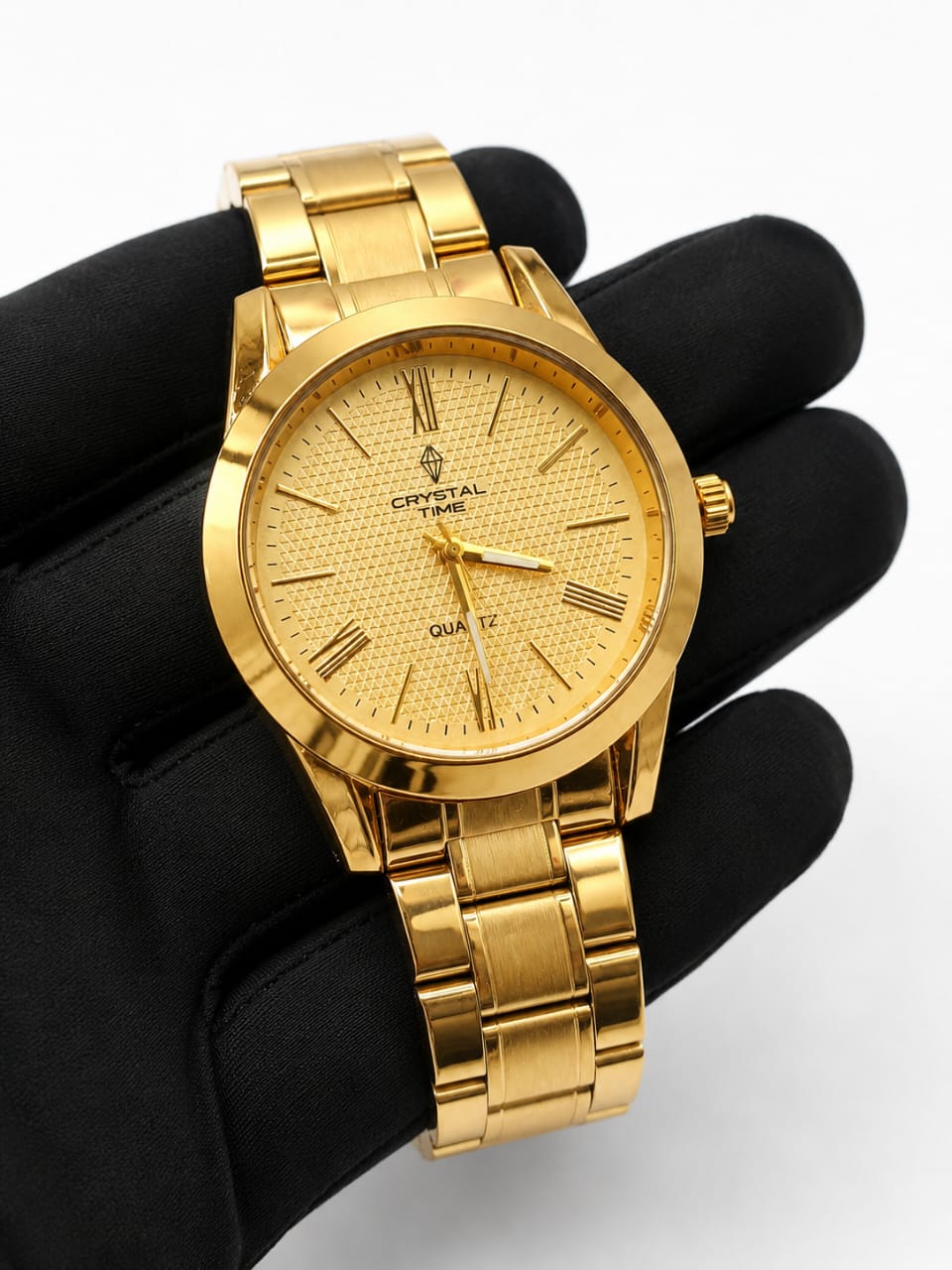 Crystal Time Gold  Men Watch